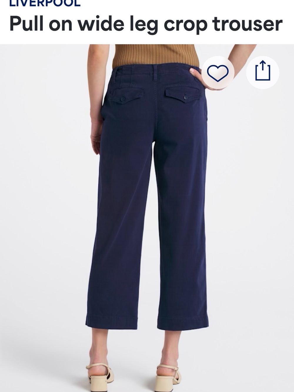 Liverpool Navy Stretch Waist Pants
